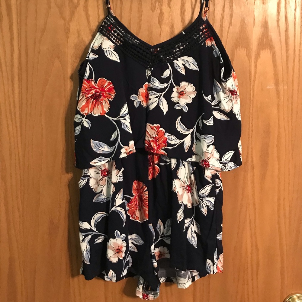 Rue 21 Black Floral Romper